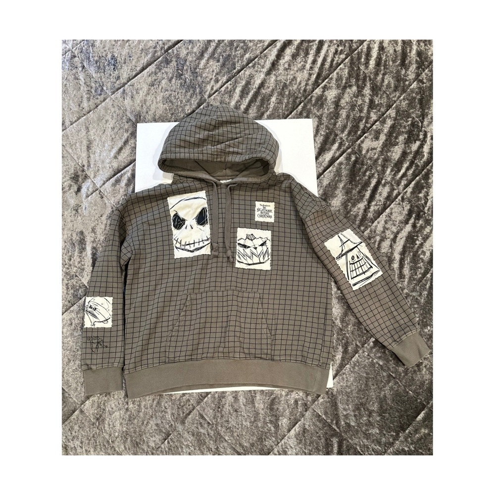 Disney Nightmare Before Christmas Youth Hoodie Size Medium Grey EUC